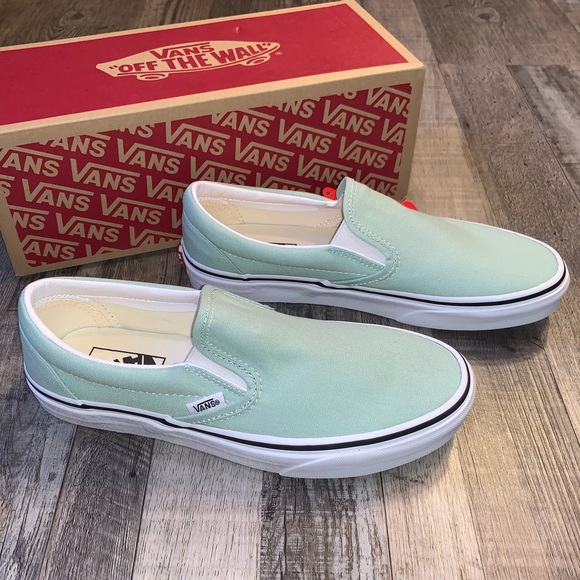 Vans aqua green slip on shoes sneakers - Picture 2 of 6